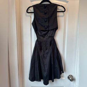 Little Black Dress Bundle - Black Halter Open Back | B/W Polka Dot Retro Size S